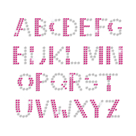Pink Alphabets Nailhead Kit Iron-on Transfer