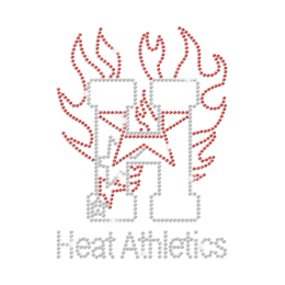 Heart Athletics Letter Iron on Rhinestone Transfer