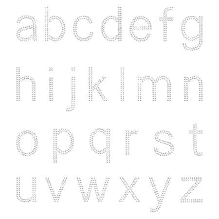 Rhinestone Simple Crystal Lowercase Alphabet Hot-fix Design