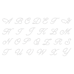 Elegant Alphabet Iron on Rhinestone Design