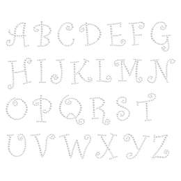 Iron on Lovely Alphabet Rhinestone Pattern