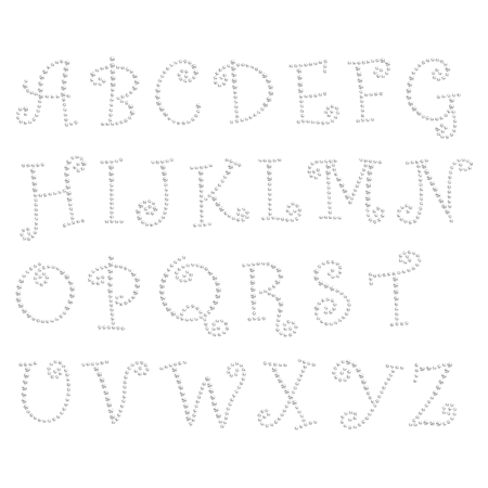 Iron on Lovely Alphabet Rhinestone Pattern