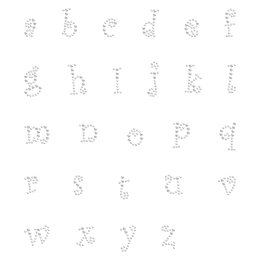 Iron on Cute Style Alphabet Rhinestone Transfer