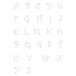 Rhinestone Joyful Alphabet Hot-fix Motif