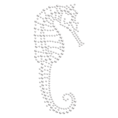 Crystal Sea Horse Hotfix Rhinestone Image