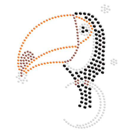 Rhinestone Hornbill Hotfix Design