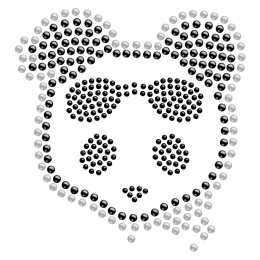 Rhinestone Crystal Panda Iron ons