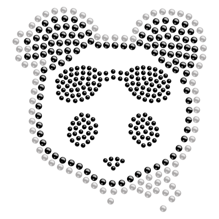 Rhinestone Crystal Panda Iron ons