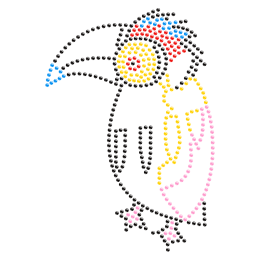 Numb Hornbill Iron on Rhinestone Transfer