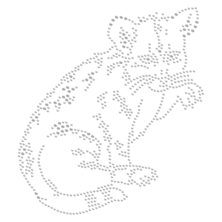 Hot-fix Crystal Greedy Cat Rhinestone Transfer