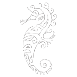 Hot-fix Sea Horse Tattoo Rhinestone Transfer