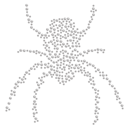 Black Widow Spider Crystal Iron On Rhinestone Motif