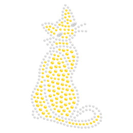 Lonely Kitty Iron on Rhinestone Design