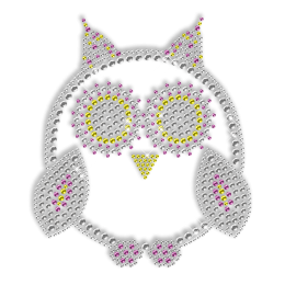 Rhinestone Owl Bling Hotfix Motif Design for Clothes