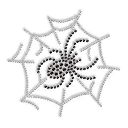 Rhinestone Image Spider n Web Bling Iron ons