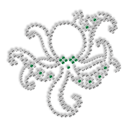 Crystal Rhinestone Octopus Iron on Transfer Motif for Clothes