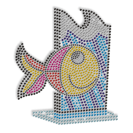 Lovely Rhinestone Little Fish Iron on Transfer Pattern for Clothes