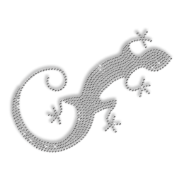 Single Rhinestone Crystal Lizard Iron on Transfer Motif for Clothes