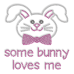 Cute Rhinestone Bunny Head Iron on Transfer Motif for Clothes