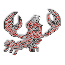 Red Rhinestone Scorpion Iron on Transfer Motif for Clothes