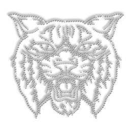 Shinning Rhinestone Wildcat Head Iron on Transfer Pattern for Clothes