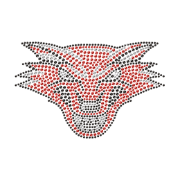 Shinning Rhinestone Red Wolf Iron on Transfer Design for Shirts