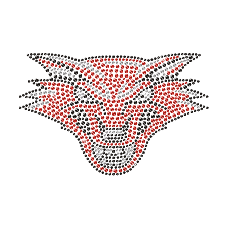 Shinning Rhinestone Red Wolf Iron on Transfer Design for Shirts