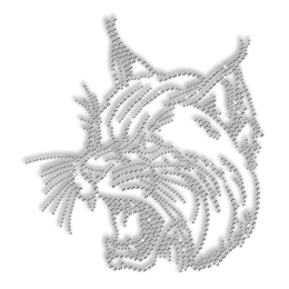 Shinning Rhinestone Wild Cat Iron on Transfer Design for Clothes