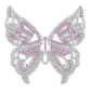 Shinning Rhinestone Crystal and Purple Butterfly Transfer Iron on Design for Clothes