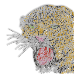 Shinning Rhinestone Leopard Transfer Iron on Design for Clothes