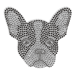 Sparkling Rhinestone Dog Head Iron on Transfer Design for Shirts