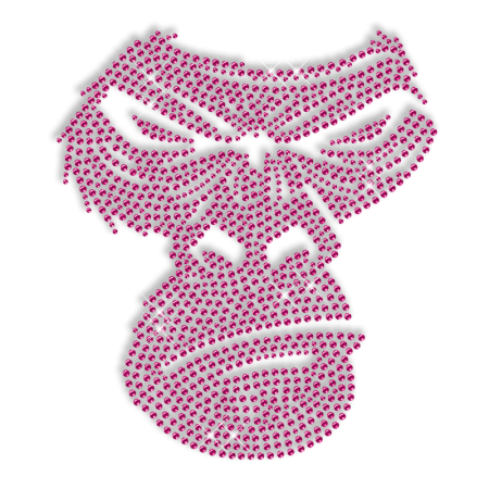 Pink Monkey Cool Iron on Crystal Motif