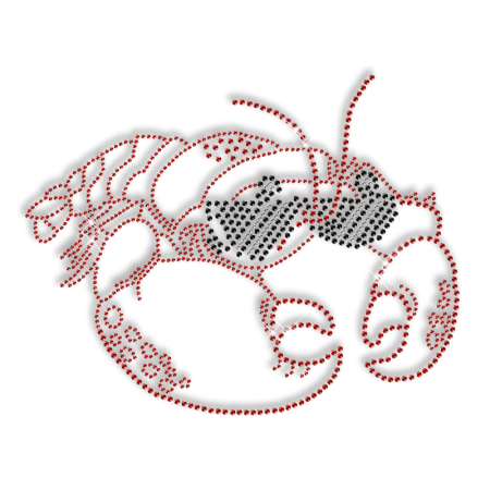 Crystal Red Lobster Motif Iron on Pattern