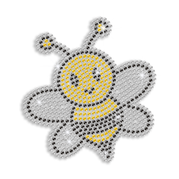 Cheap Sparkling Rhinestone Yellow Bee Hotfix Transfer Pattern