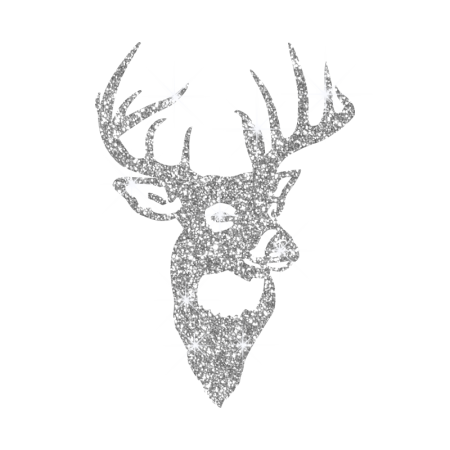 Sparkle Glitter White Elk Hotfix Transfer Design