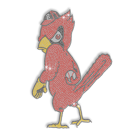 Baseball boy Cardinal Hot-fix Rhinestone Design