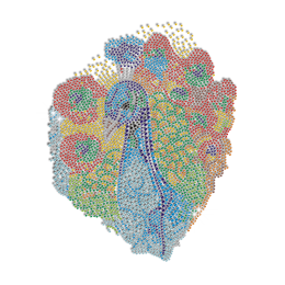 Shining Colorful Peacock Hotfix Rhinestone Design