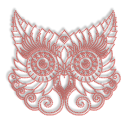 Cute Ruby Owl Hot-fix Iron-on Rhinestone Transfer