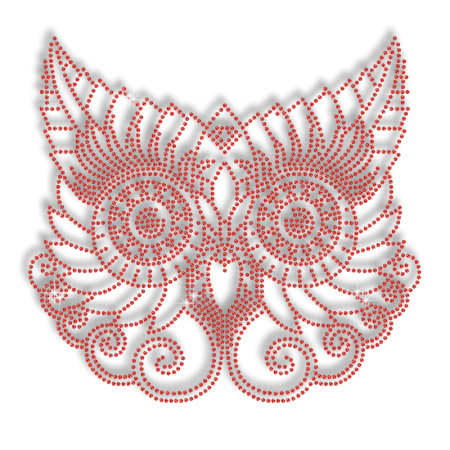 Cute Ruby Owl Hot-fix Iron-on Rhinestone Transfer