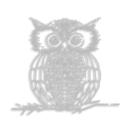 Crystal Owl Hot-fix Iron-on Rhinestone Transfer
