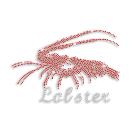 Custom Ruby Lobster Hot-fix Heat Press Rhinestone Transfer