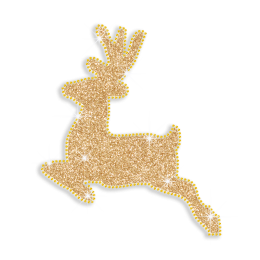 Custom Gold Deer Iron-on Glitter Rhinestone Transfer