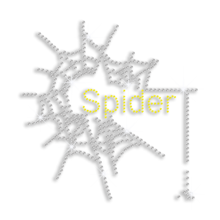 Crystal Spider Web Iron-on Rhinestone Transfer Design