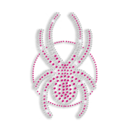 Pink & Crystal Spider Iron-on Rhinestone Transfer Design