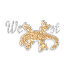 Custom Gecko in the West Iron-on Glitter Rhinestone Transfer