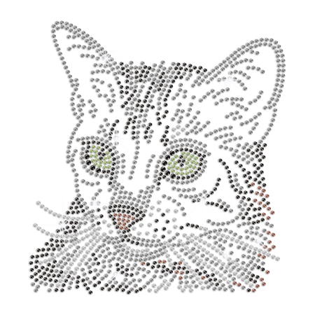 Professional Cat Design Iron-on Rhinestone Transfer