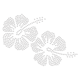Iron on Crystal Beach Flower Rhinestone Pattern