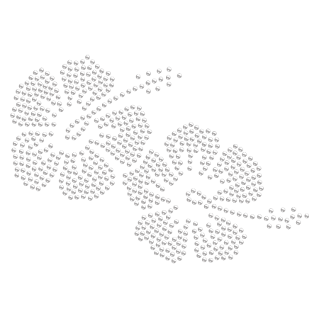 Iron on Crystal Beach Flower Rhinestone Pattern