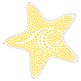 Rhinestone Bright Yellow Starfish Iron on Transfer