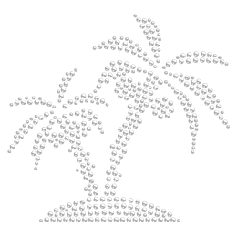 Crystal Iron on Beach Coco Tree Rhinestone Pattern